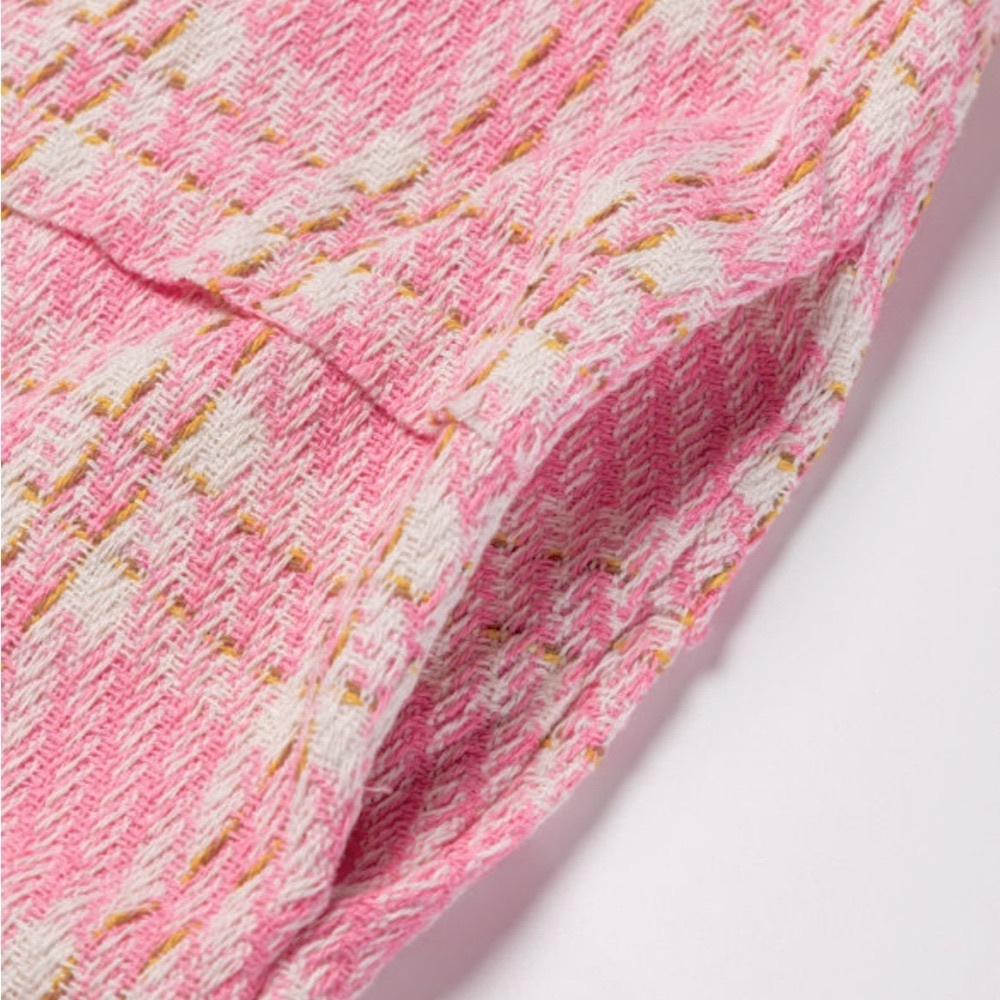 🍁”Tweed Me Alone” Pink Plaid Craft Distressed Houndstooth - Picture 14 of 16